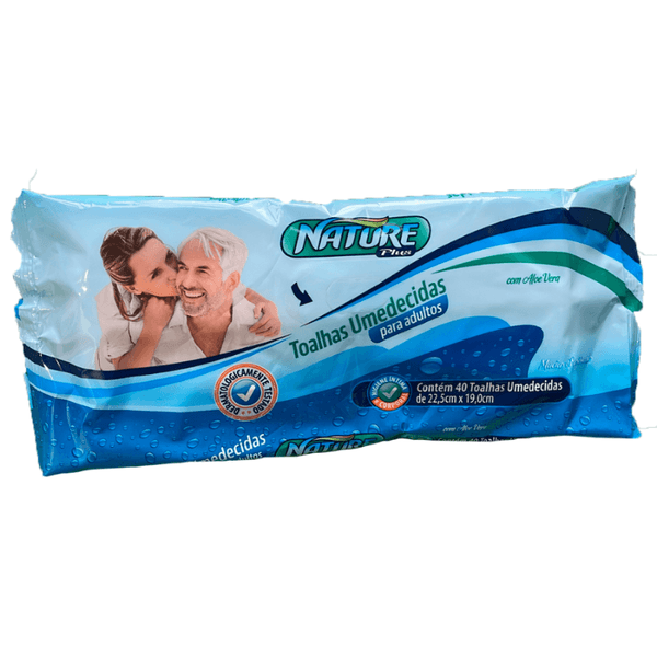 Toalha Umedecida Nature Adulto com 40 unidades